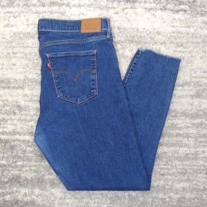 Levi's 720 Premium Red Tab Big E High Rise Super Skinny Raw Hem Jeans Size 33